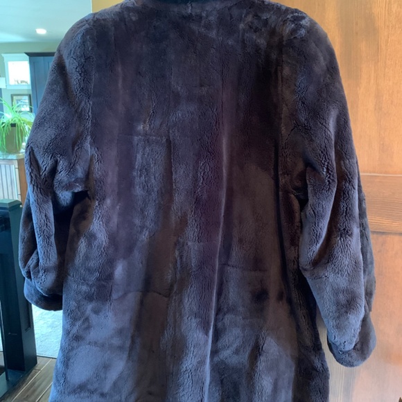 Sheared Beaver Swing Fur Coat - Picture 5 of 6
